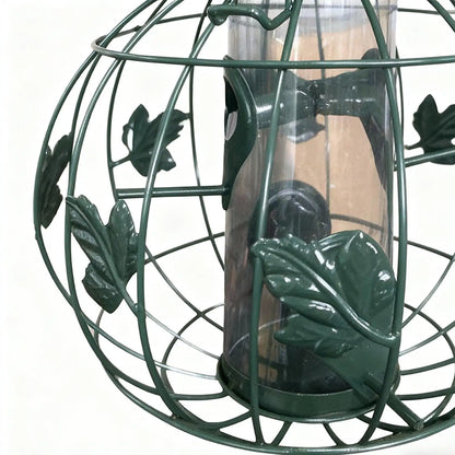 Metal tube bird feeder mesh cage