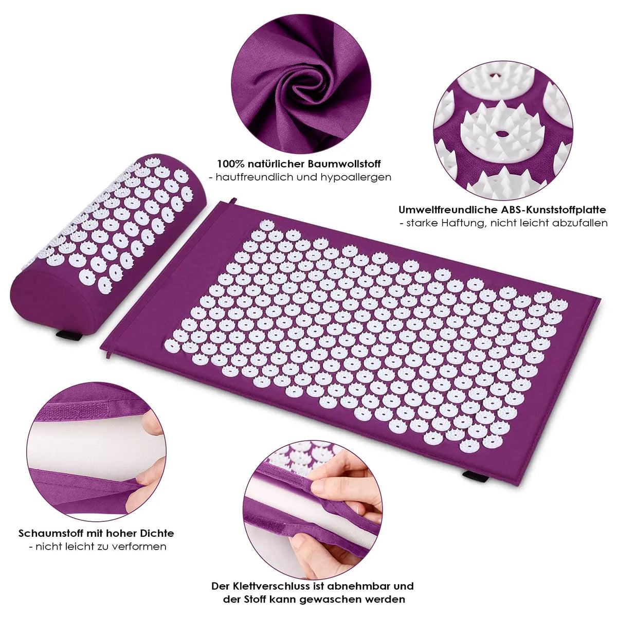 Acupressure mat and pillow set detail