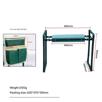 Garden kneeler and seat folded