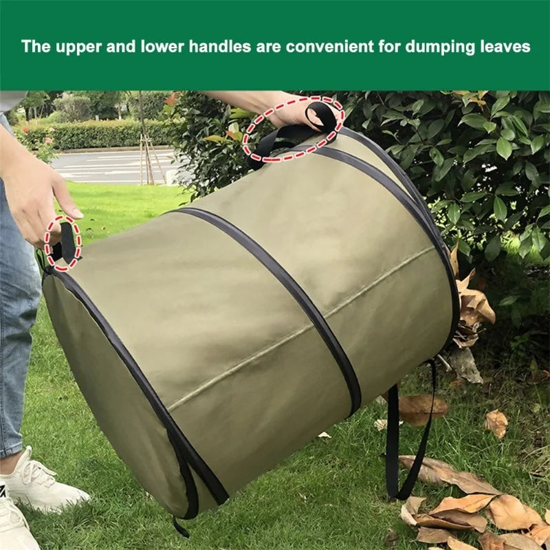 Collapsible garden waste bag open
