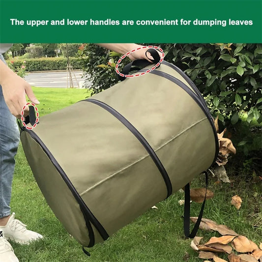 Collapsible garden waste bag open