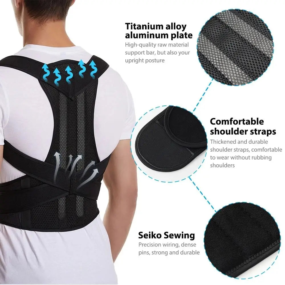 Posture support brace back view