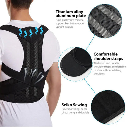 Posture support brace back view