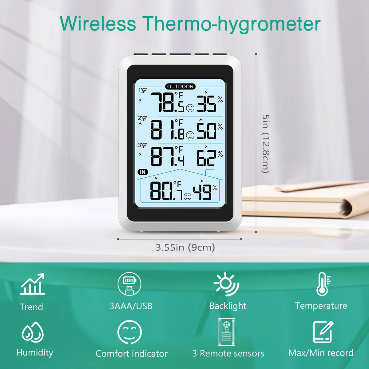 Wireless thermometer display
