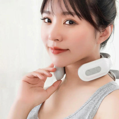 Neck massager in use