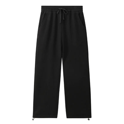 Mens fleece lined winter joggers black