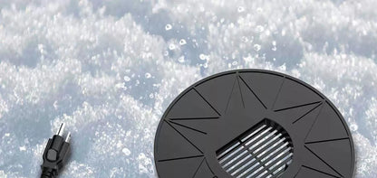 Birdbath heater in snow