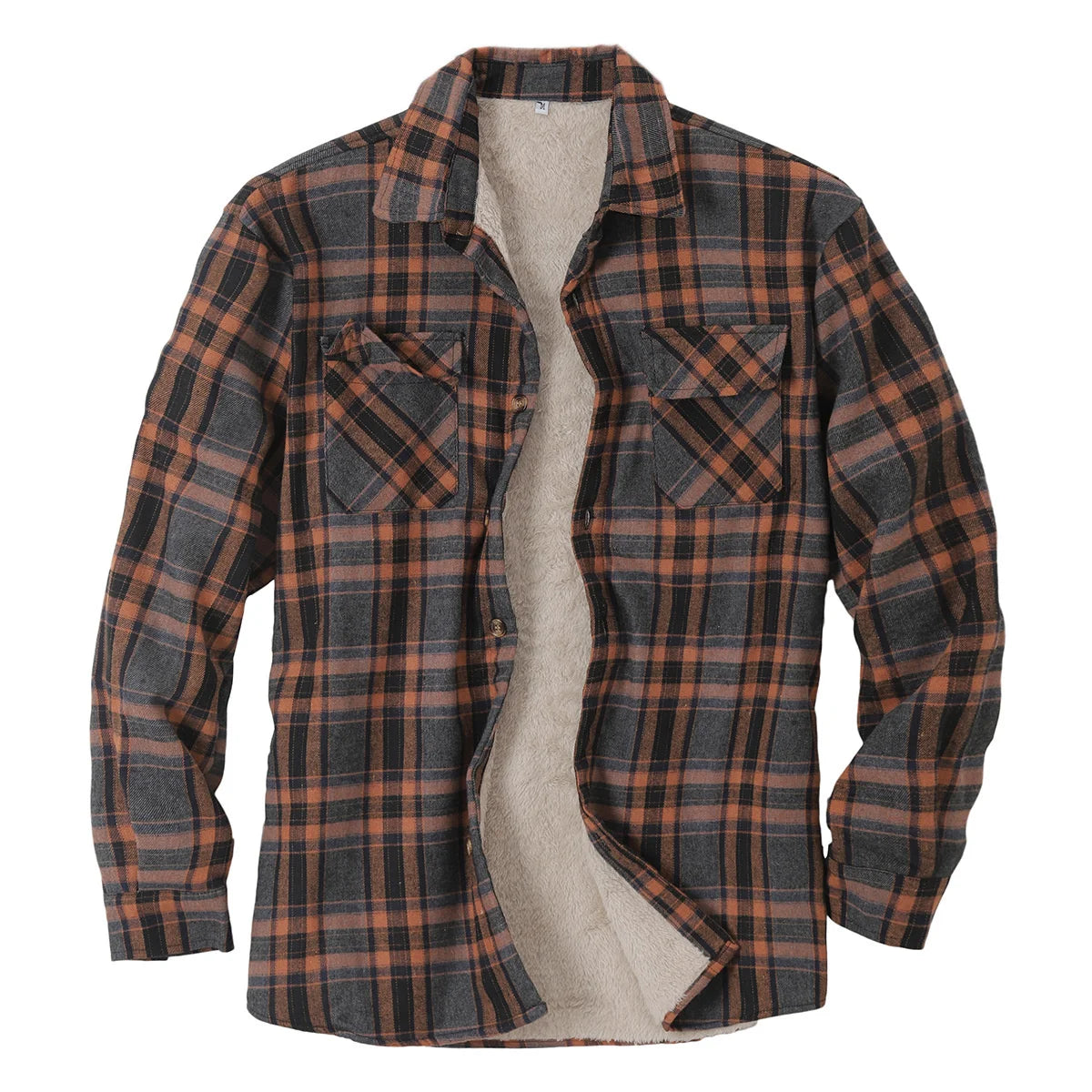 Genesis fleece lined flannel shirt jacket showing sherpa lining