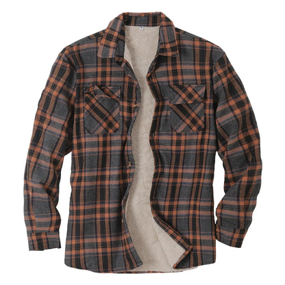 Genesis fleece lined flannel shirt jacket showing sherpa lining