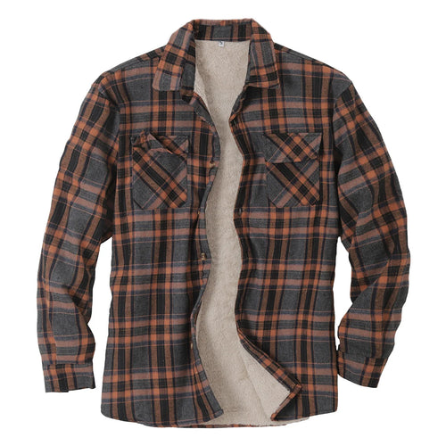 Genesis fleece lined flannel shirt jacket showing sherpa lining