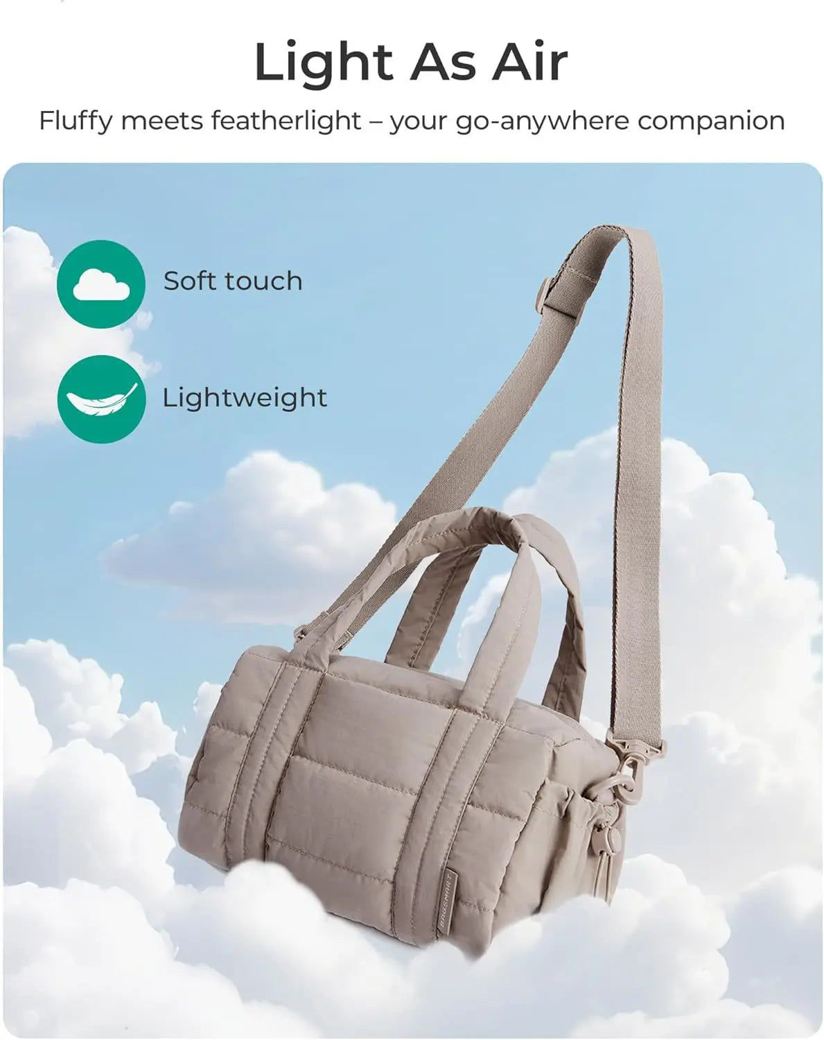 Puffer tote bag colour options