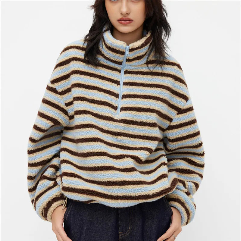 Genesis womens fuzzy fleece quarter-zip pullover