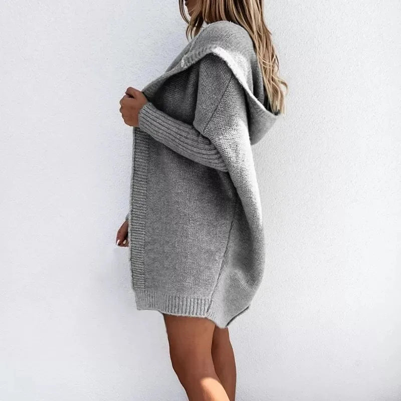 Open front cardigan worn