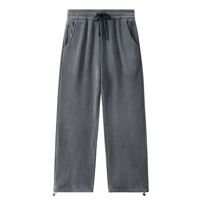 Mens fleece lined winter joggers grey